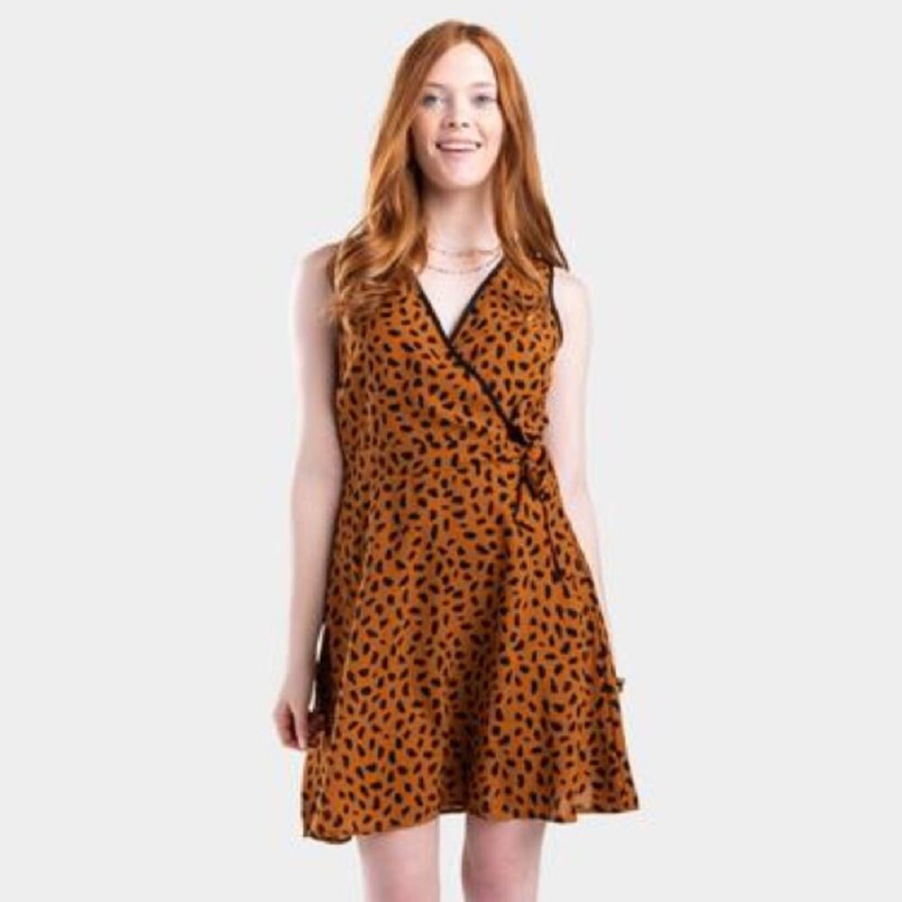 Francesca's Collections Everly Mini Women Small Brown Black Dress